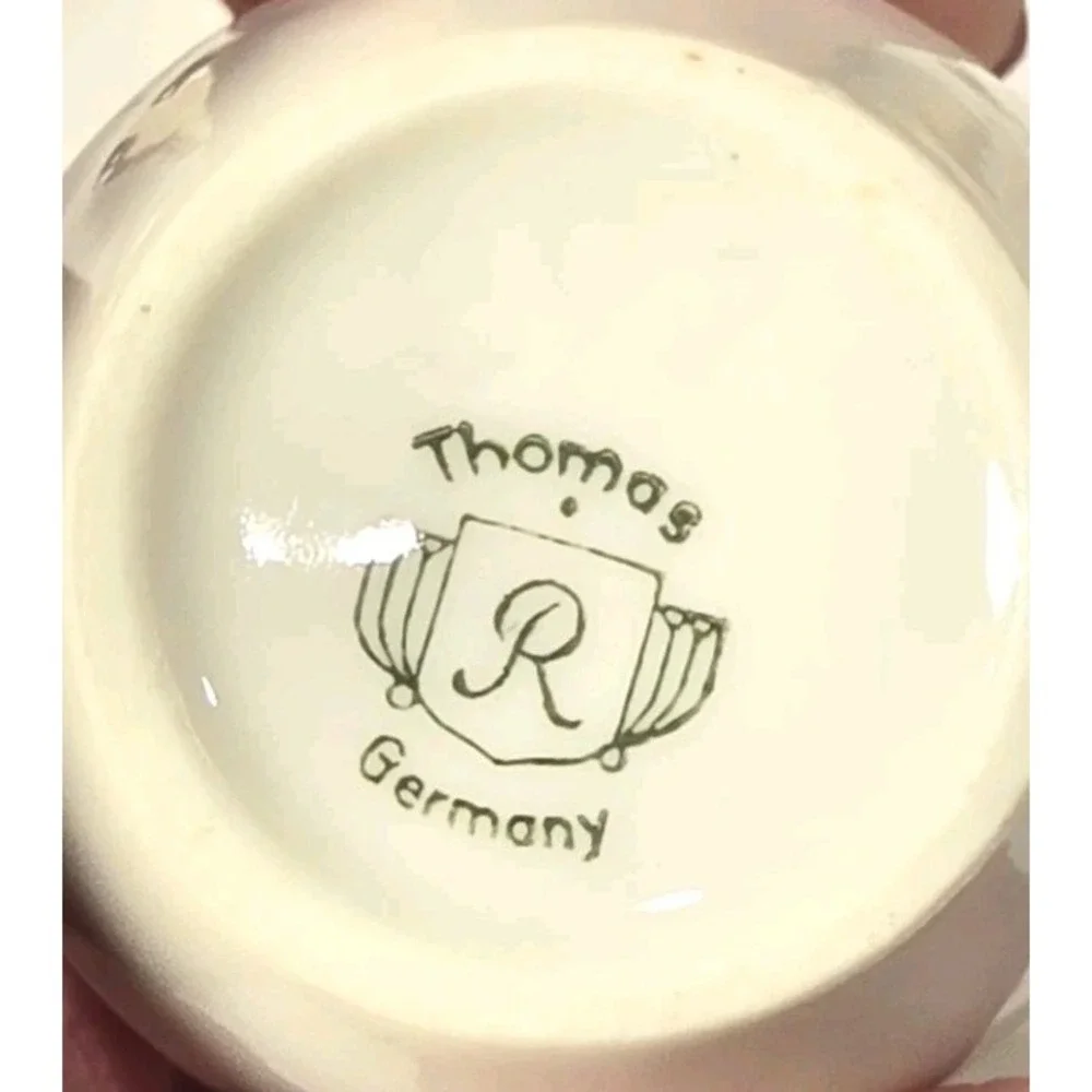 Vintage Thomas Germany Porcelain Salt Pepper Shakers 835 Silver Tops Floral